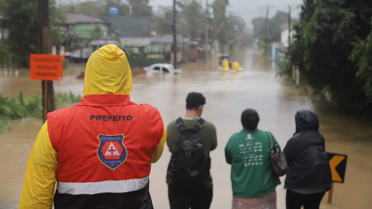 Defesa Civil de São Sebastião atende mais de 20 ocorrências após mais de 200 milímetros de chuva