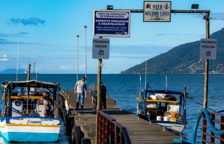 São Sebastião reforça a proibição de pesca e natação no píer do bairro São Francisco