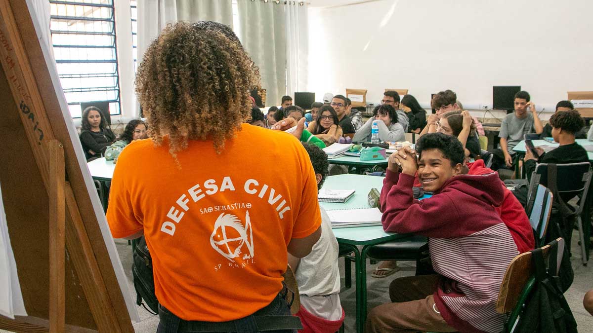 Estudantes de Boiçucanga participam de capacitações do programa ‘Agente Mirim da Defesa Civil’