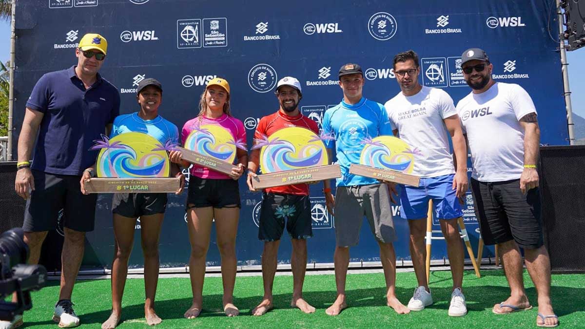 Ian Gouveia e Arena Rodriguez vencem etapa do Circuito Banco do Brasil de Surfe em Maresias, São Sebastião